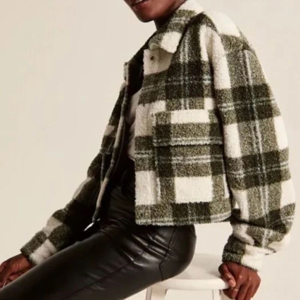 Abercrombie & Fitch Plaid Fleece Jacket XL